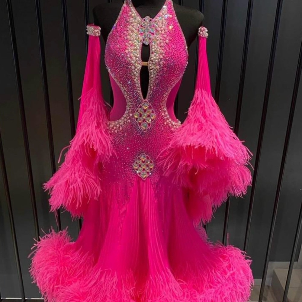 GORGEOUS custom Ballroom Competition dress by high-end designer DLK United